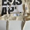 Linen beige striped mini bag