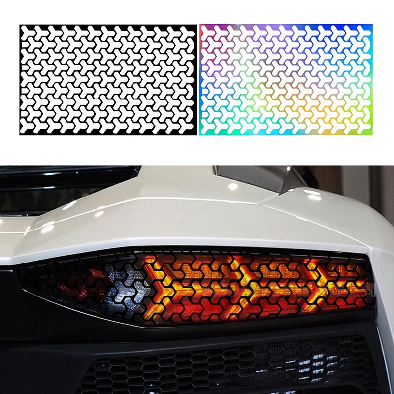 1Pcs Car Rear Tail Light Honeycomb Gaphic Stickers Hollow Auto Lamp Shield