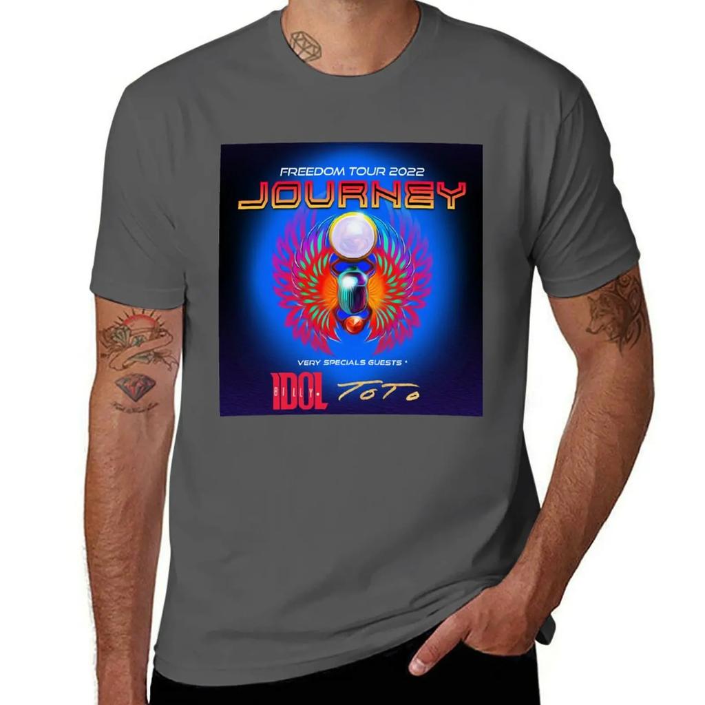 Journey band tour 2022 masdes Basic T-Shirt Bluse Übergrößen Grafik-T-Shirt Vintage Schwarz Herren-T-Shirt Grafik