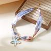 Bohemian Silk Scarf Necklace with Sun Heart Pendant Chain
