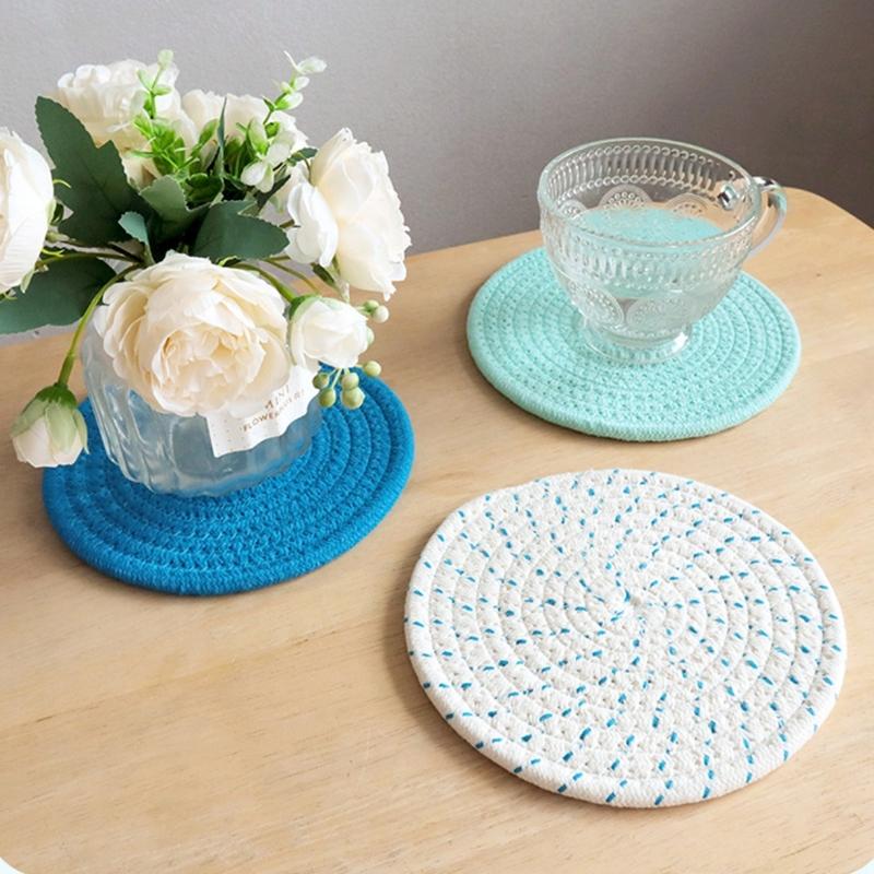 3Pcs Kitchen Table Mats Heatproof Colorful Dish Pad With Nonslip Base For Home Dining Protections Use