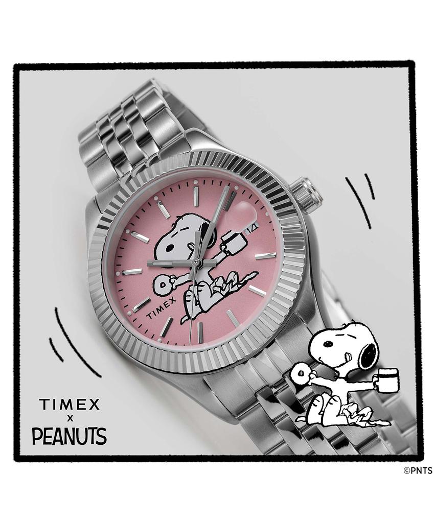 Taimaegseu X Peanuts Legacy Snoopy Metal Link Pink Watch 34Mm