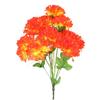 Orange Artificial Chrysanthemum Bouquet with Grass - All Saints' Day Decoration
