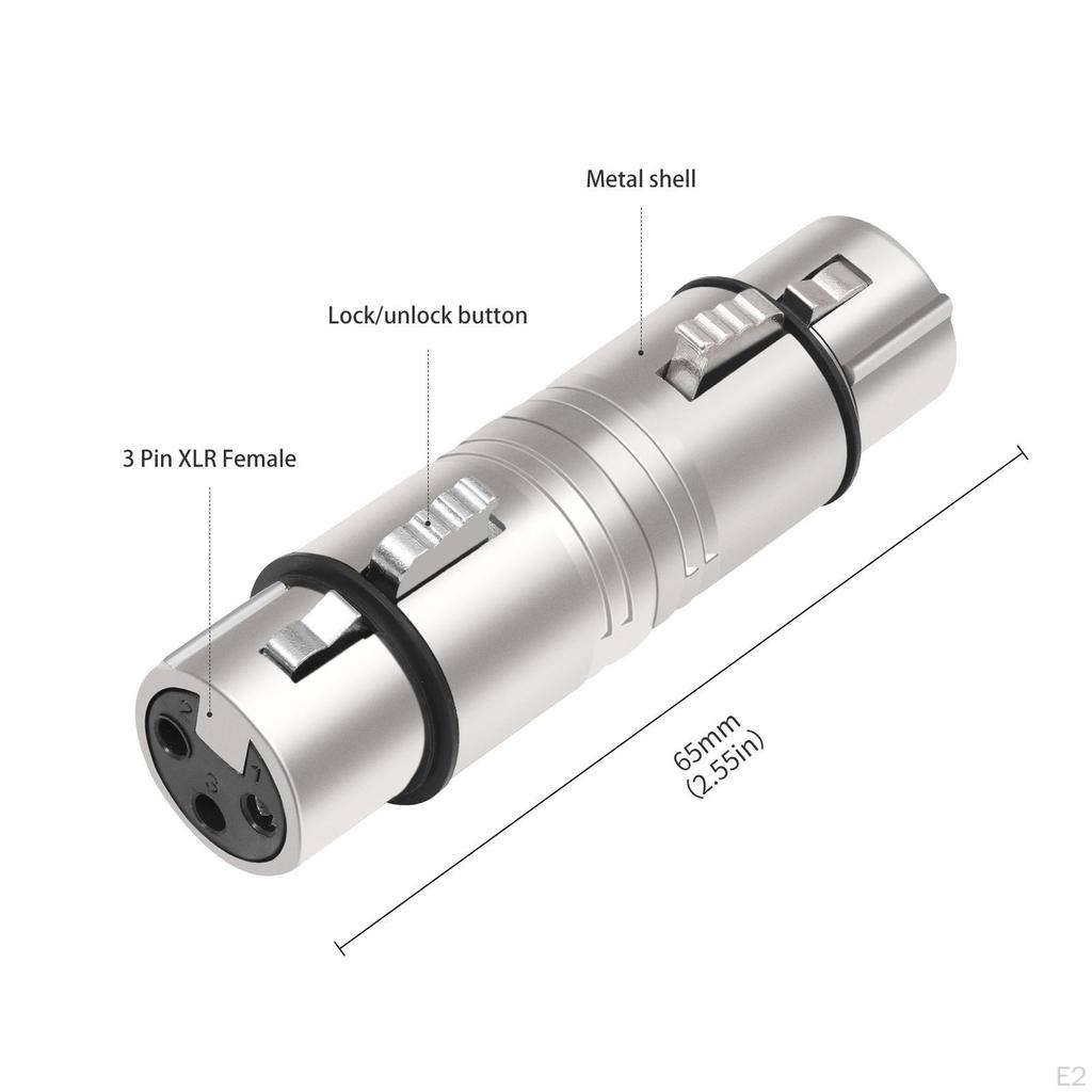 XLR Adapter Microphone Line Portable Female to 3 Pin for DJ Party Live