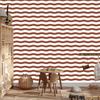 Striped Wallpaper White, Orange and Beige for Living Room and Bedroom 50x1000