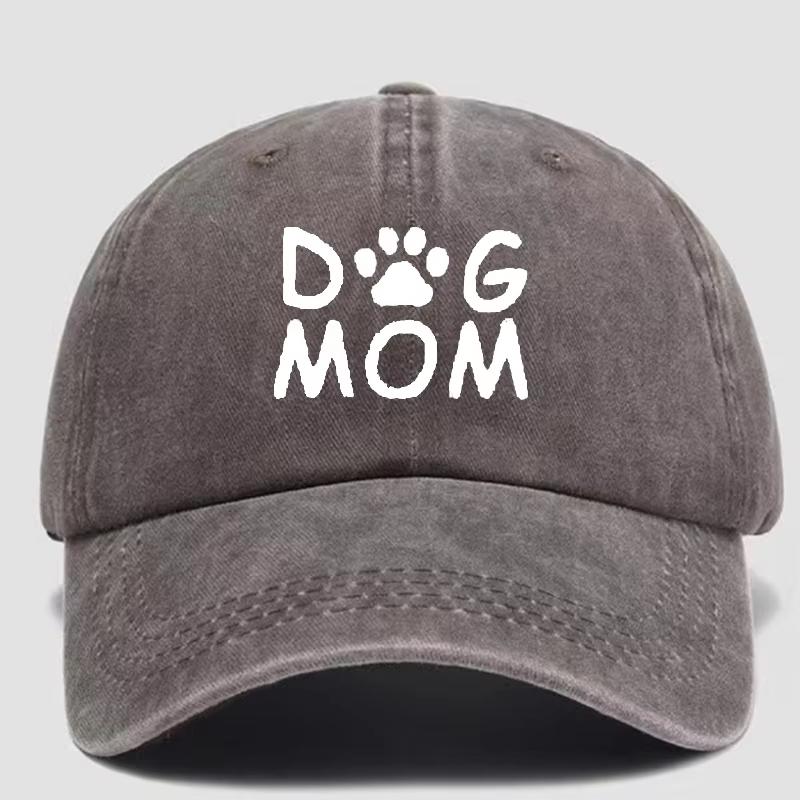 Unisex's and Women's Universal Dog Paw Print DAD & MOM Letter Retro Washed Soft Top Baseball Cap, Adjustable for All Seasons