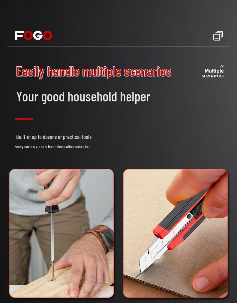 Multifunctional Household Tool Box Set with Electric Drill for Family, Car, and Electrician Repairs