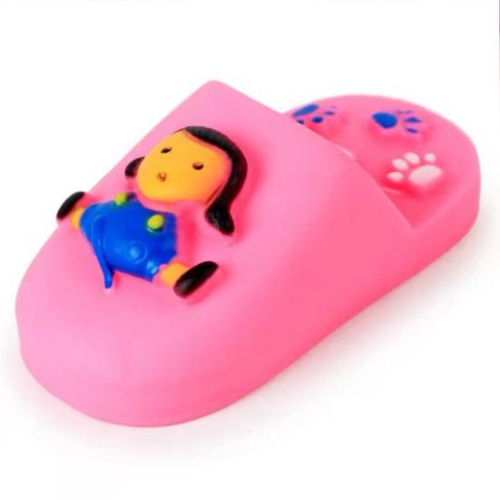 Girl Slipper Dog Chew Toy Bite Resistant Squeaky Simulated Slipper Shoes Pet Toy Boredom Stress Relief Puppies Teething Cleaning Toy
