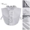 False Shirt Collar Fake Solid Color Lace Shirring Elegant Vintage Match Clothes Formal Lightweight Lady for Work