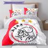 AFC Ajax Custom Name Pattern Bedding,Quilt Set Quilt Cover Pillowcase Home Birthday Gift(1 * Duvet Cover + 2 * Pillowcase, Without Core)