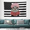 1pc Itadori Cat USA Flag Tapestry Single Sided 2D Print Anime Meme Wall Hanging For Bedroom Living Room Dorm Fan Room Decor Gift