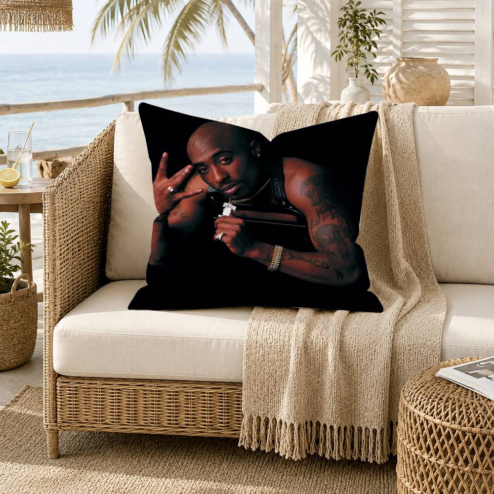 Tupac Shakur Rap Rapper Pillow Case for Sofa Living Room Home office Decor Protective Cover