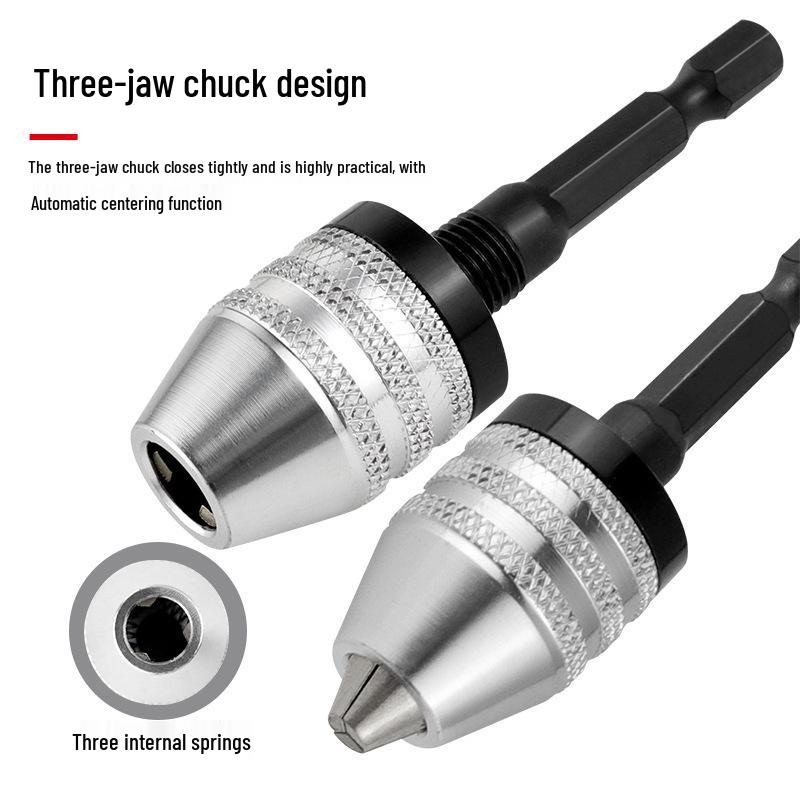 Grinder Accessories Set: 0.3-6.5mm Three-Jaw Chuck with Hex Shank Push-Type Collet