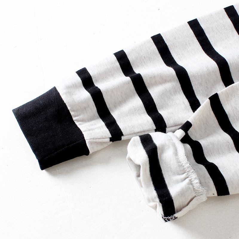 Korean Style Boys' Striped Stand-up Collar Long Sleeve T-shirt - Spring/Autumn Collection