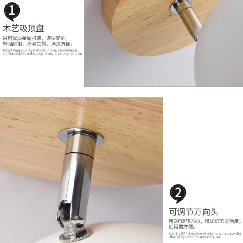 Noridc Wooden Led Ceiling Light Fixture Adjustable Angle Metal Lampshade Colorful Modern Lamp For Corridor Aisel Indoor Creative