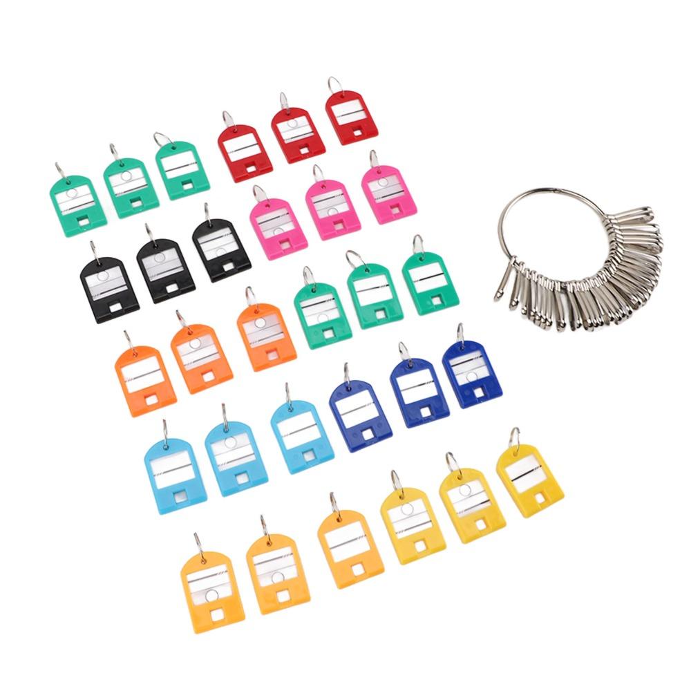 30pcs Plastic Material Keychain Iron Split Ring Key Labels Multi Keys Holder Key Identifiers  Houses