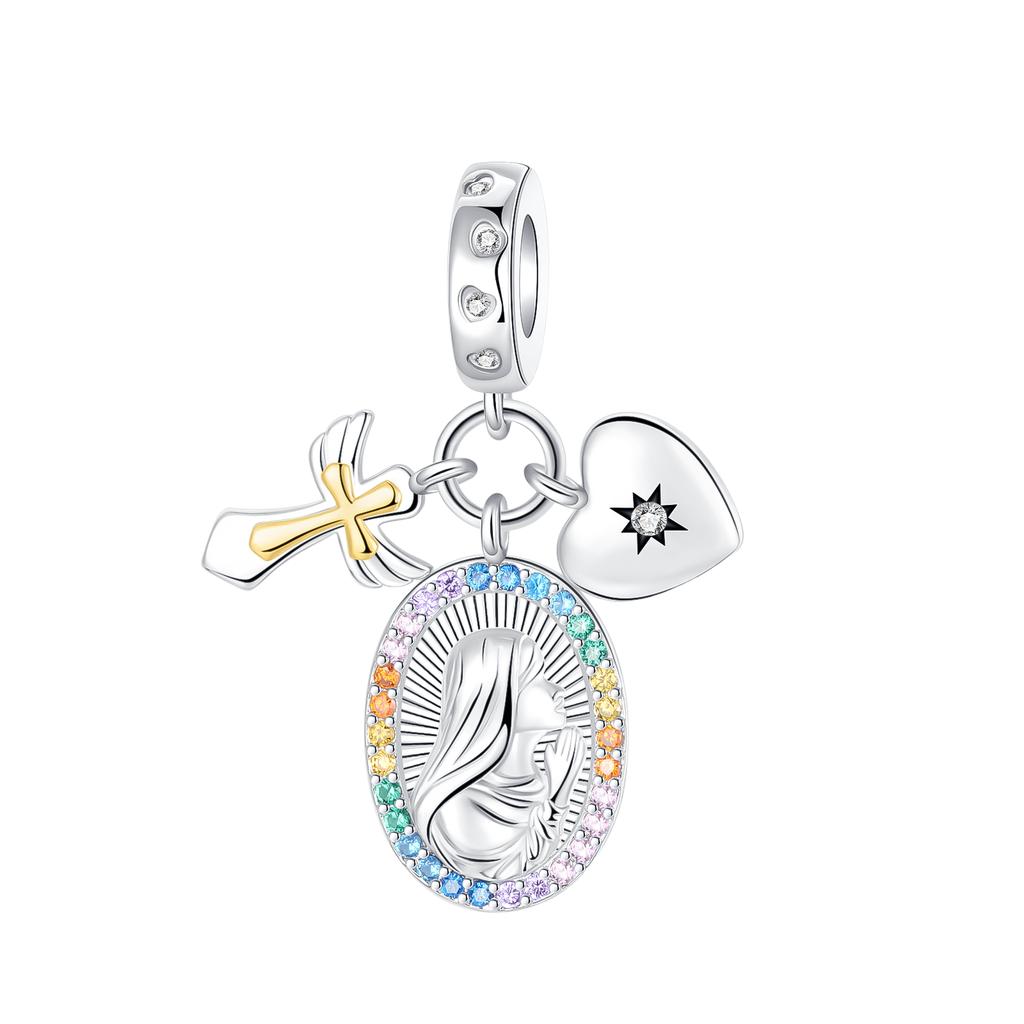 Original Copper Religion Charms Cross Holy Bible Mother Rings Beads Pendants Fit Bracelet Necklace Diy Jewelry Gift