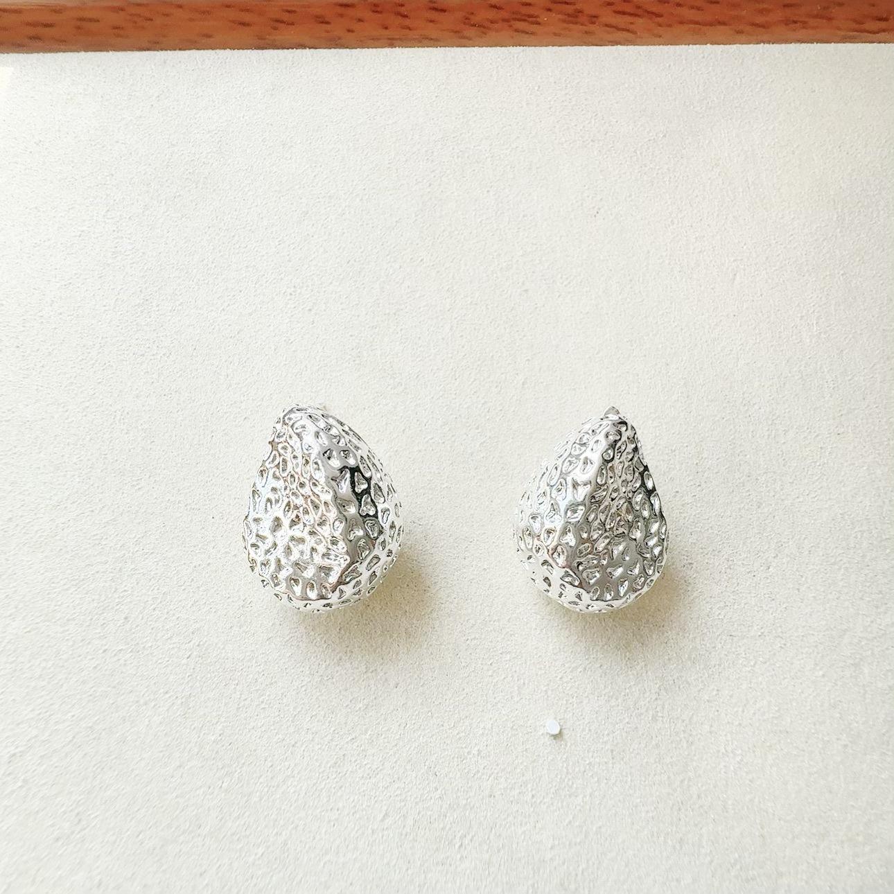 

Stainless Steel Simulated-pearl Water Drop Twist Geometric Heart Women s Stud Earrings Exquisite Party Jewelry срібний