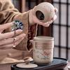 Handcrafted Ceramic Teapot Set Hand-made Vintage Elegant Teapot Tea Cup Set Office Desk Companion