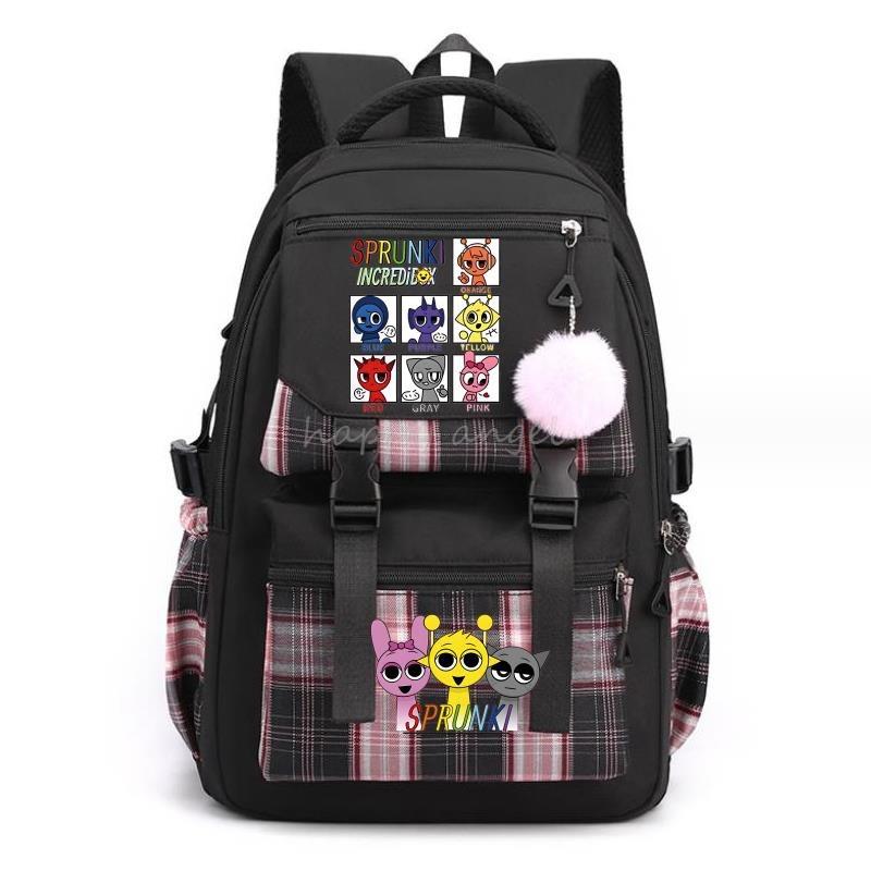 Sac à dos scolaire grande capacité pour enfants avec design de dessin animé imprimé Garçons Filles Matériau en nylon Multiples poches Durable