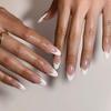 Minimalist French Almond Shape White Press-on Nails
