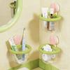 Dopamine Suction Cup Storage Basket Tulip Shape Punch-free Toothbrush Holder Wall Mounted Self-draining Face Towel Storage Box