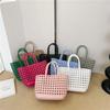 Summer Hollow Woven Jelly Bag Portable Vegetable Basket Bag Daily Vacation Travel Large Capacity Beach Bag