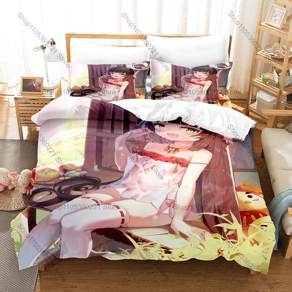 Cool Naval Anime Azur Lane All Ship Girls Character Print Duvet Cover + 2 Pillowcases Soft Microfiber Gamer Room Bedding Home Te