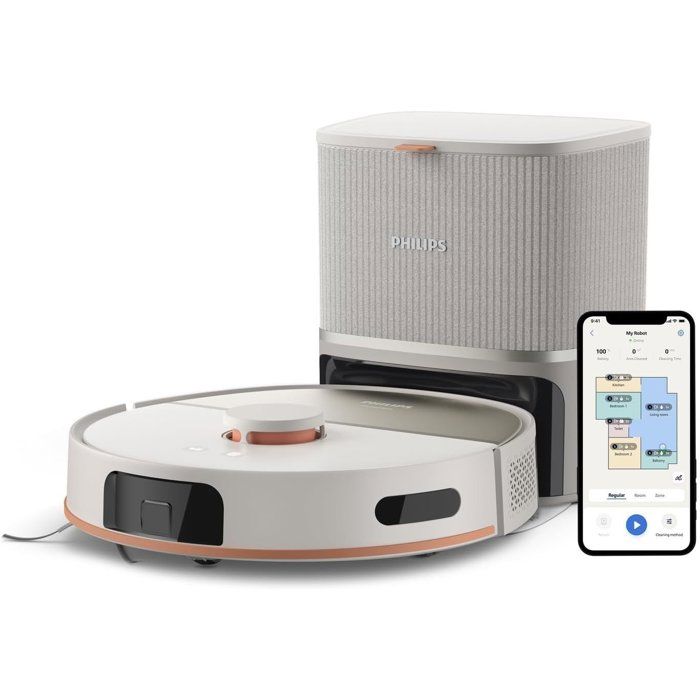 Saugwischroboter mit Station - PHILIPS - XU5100/20 - Serie 5000 - 10.000 Pa - = 66 dB - Beige