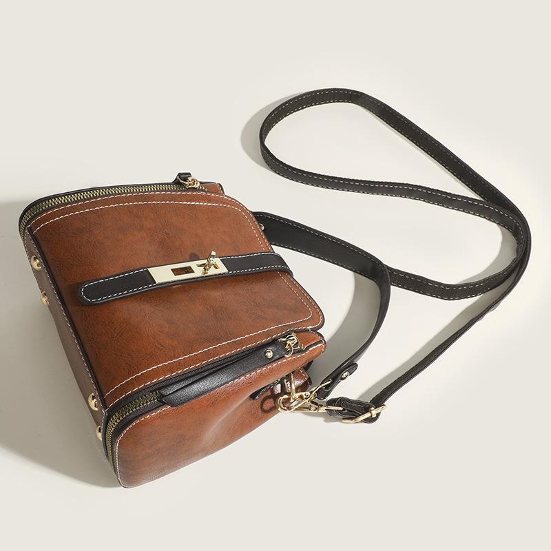 Handtaschen aus PU-Leder für Damen Designer Top-Handle-Tasche Vintage Einzelne Schultertasche Damen Luxusmarke Umhängetaschen Messenger-Taschen