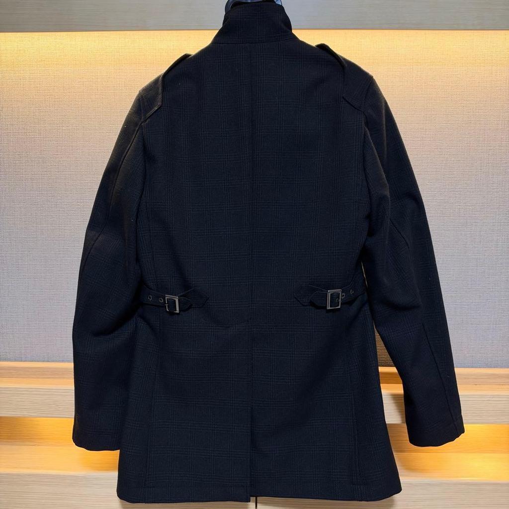 Used Good Condition P.S.FA Perfect Suit Stainless Steel Collar Coat Plaid Pattern