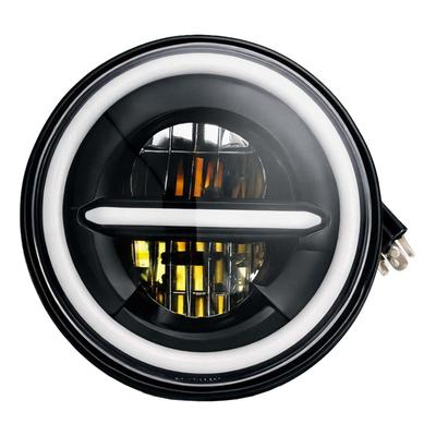 7" LED Koplampen voor Wrangler Gypsy 50W 5000LM Ronde Koplampen met Halo Ring Witte DRL & Oranje Richtingaanwijzer Groot/Dimlicht H4 H13 Adapters 1 STUKS
