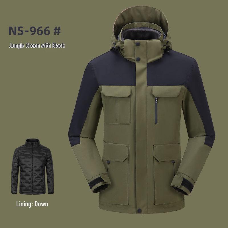 Custom Camouflage Three-in-One Jacket with Logo, Men's/Women's Fleece Workwear for Autumn/Winter, Made-to-Order with Custom Printing