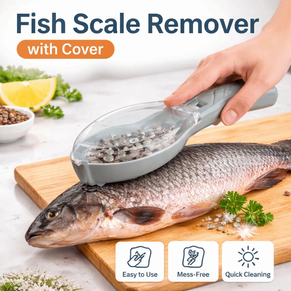 with Container Fish Cleaning Tool Fast Remove Fish Skin Brush Home Kitchen Cooking