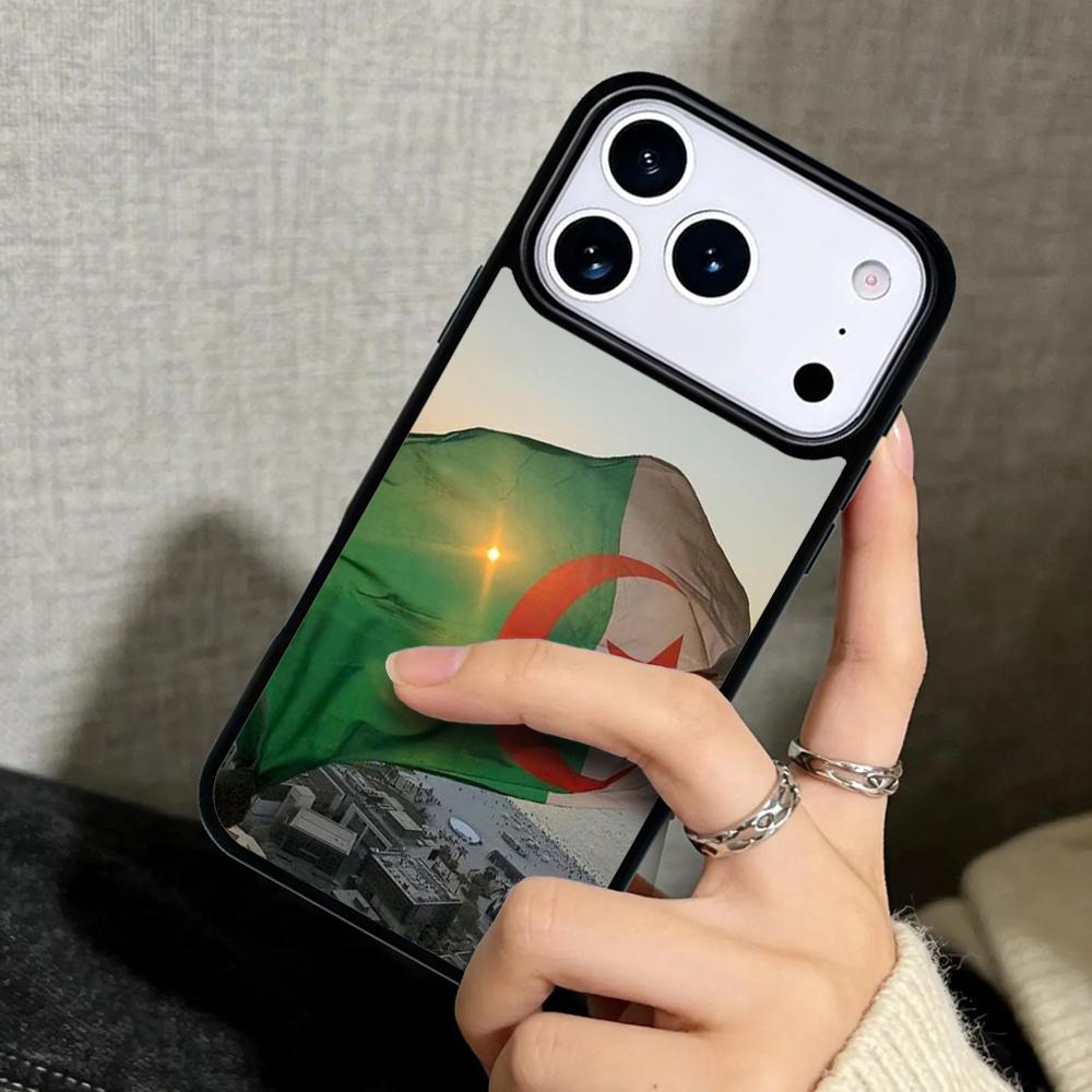 Capa Case for iPhone 17 Air 16 Pro Max 15 Plus 11 13 Mini 14 12 Back Phone Cover Flag of Algeria
