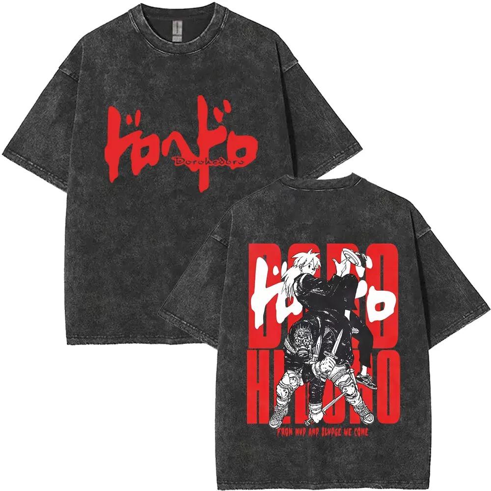 Dorohedoro Kouřová Rodina Oboustranný Koláž Postav Grafický Potisk Vintage Vypraná Oversized Anime Streetwear Tričko