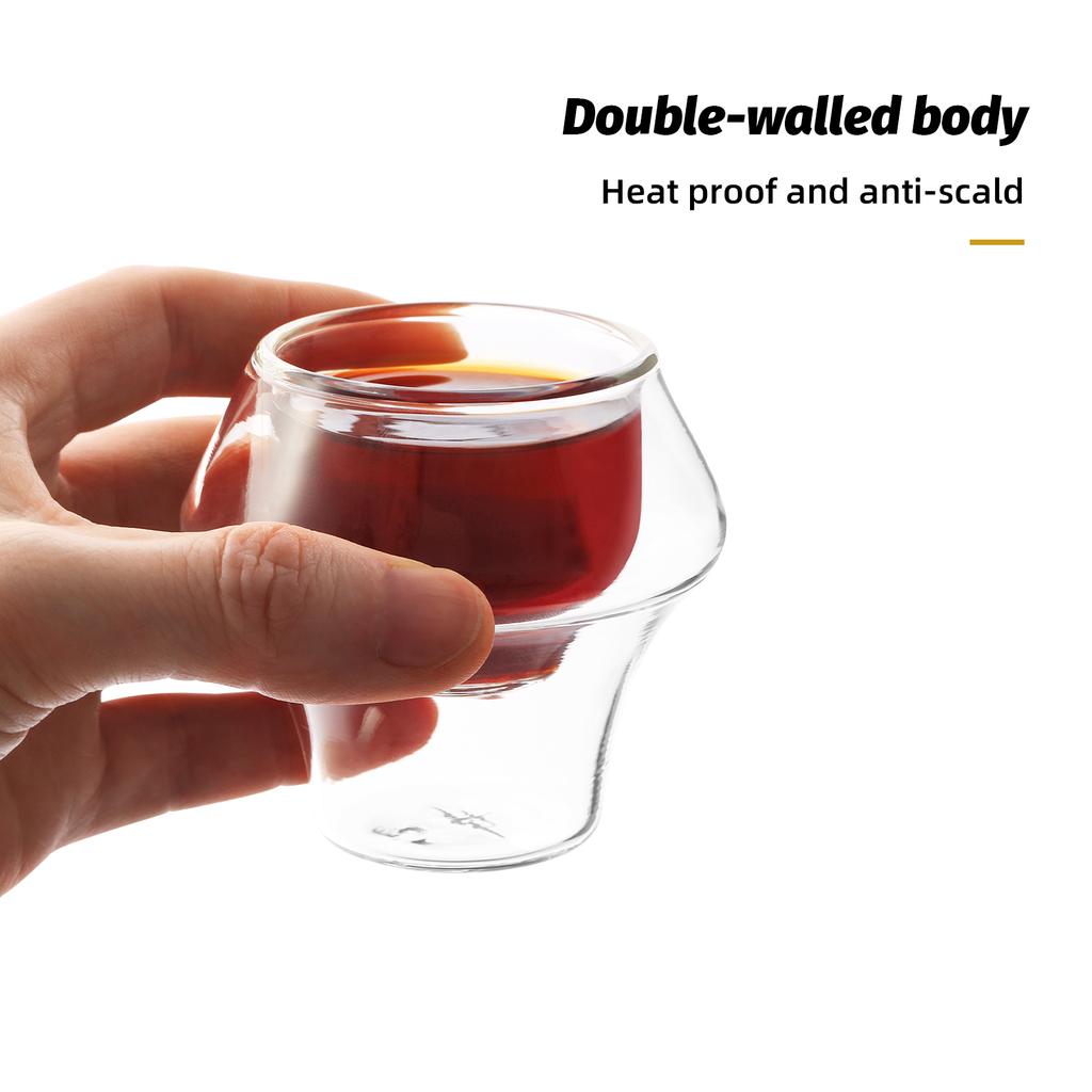 MHW-3BOMBER Double Wall Glass Espresso Cups Anti-scald Reusable Tea Mug Shot Glass Wine Cup Art Home Barista Coffee