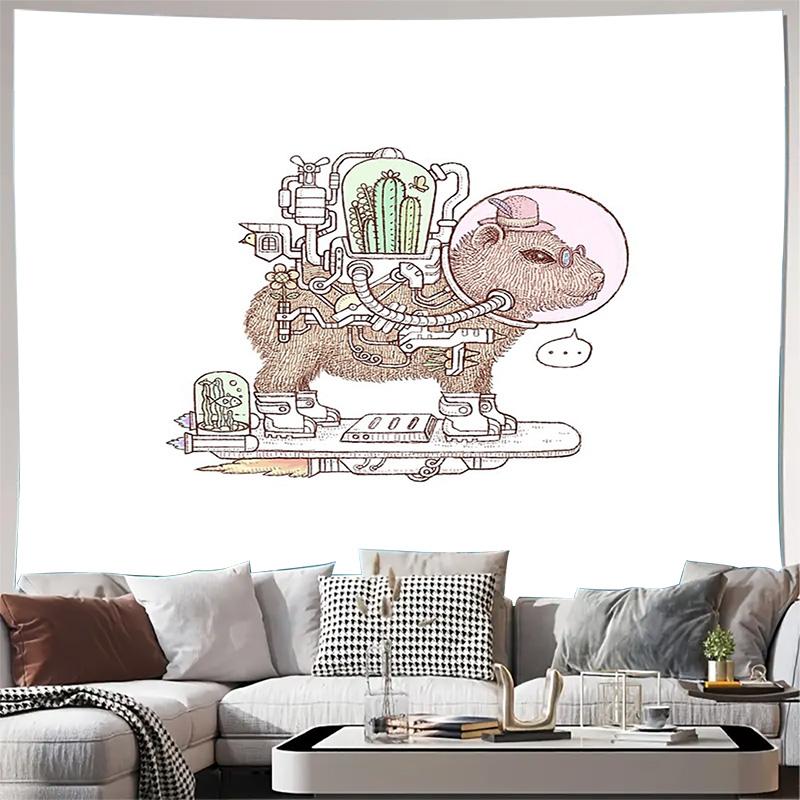 

Cosmic Capybara Tapestry Wall Hanging Psychedelic Space Animal Room Decor Aesthetic Dorm Room Decor Hippie Wall Art 74x94cm(29x37in)
