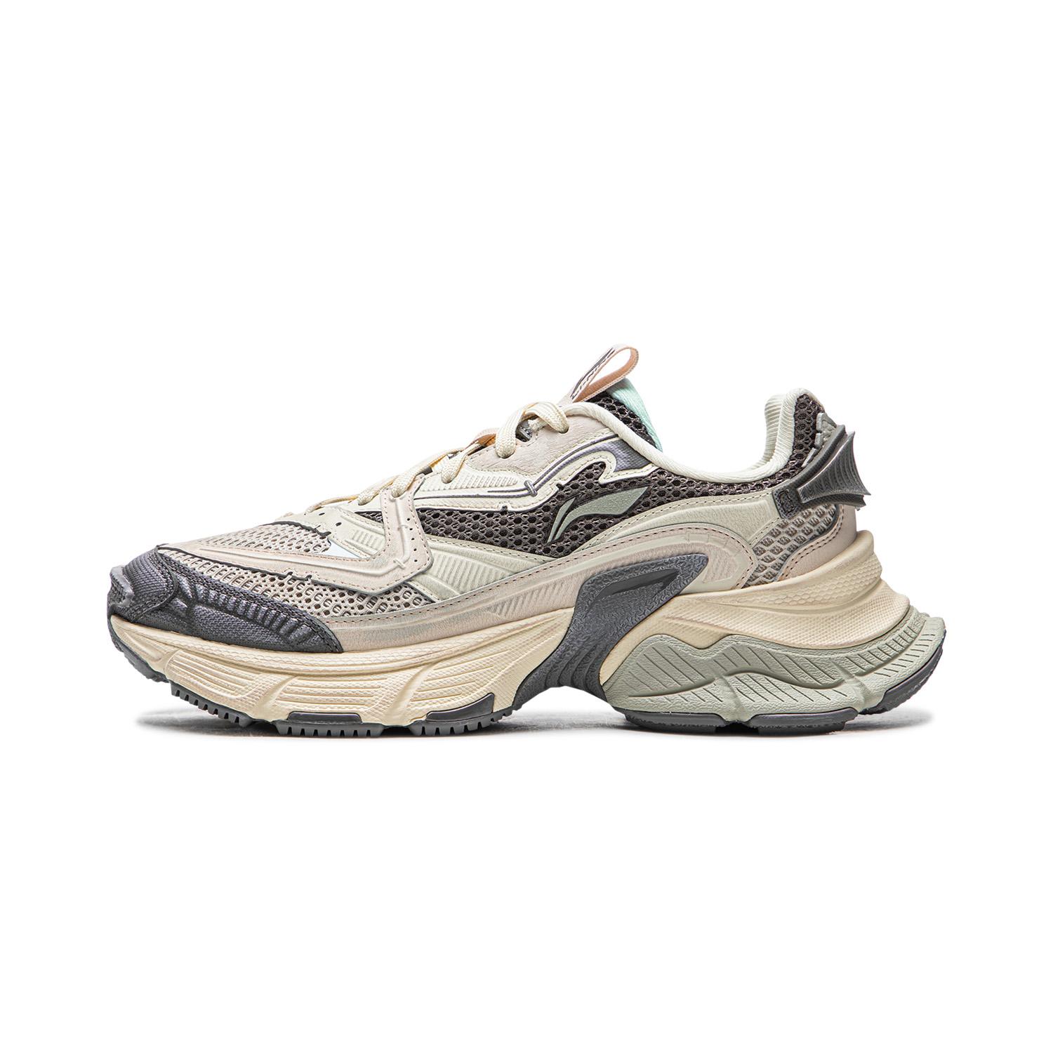 Li Ning Xingji Амортизирующие износостойкие дышащие низкие массивные кроссовки женские серые AGCW088-4 38