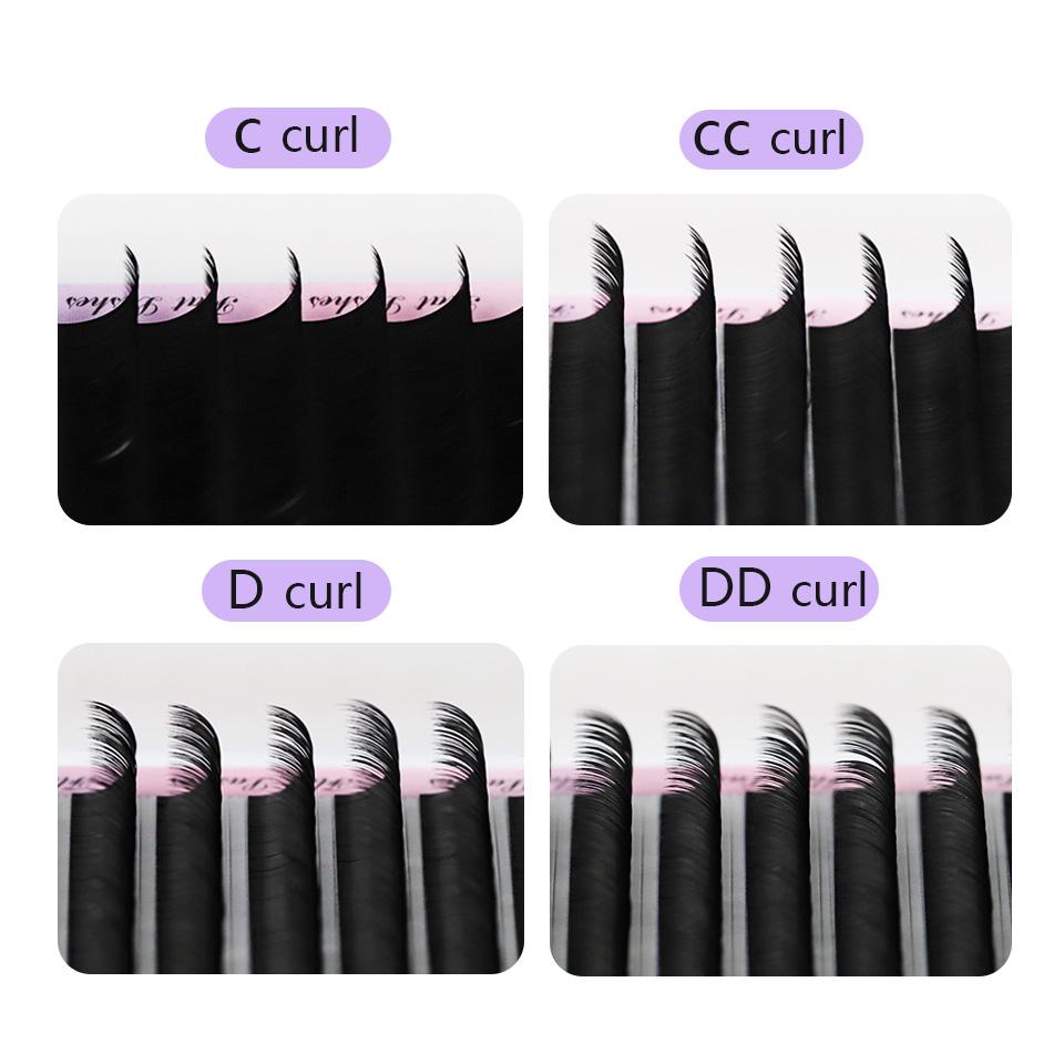 AGUUD B C CC D DD Curl 7mm Flat Ellipse Individual Eyelash Extension Split Tips Classic False Eyelash Supplies Natural Flat Lash