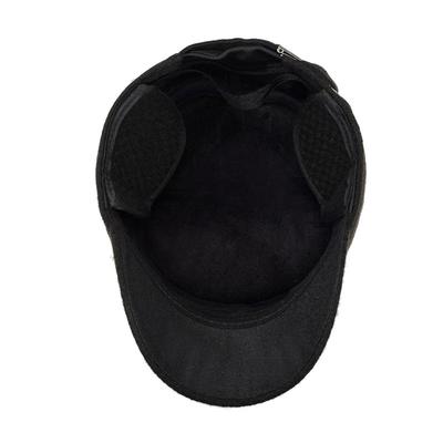 Chapeau d'âge moyen et pour personnes âgées Chapeau de papa pour hommes Protection chaude des oreilles Chapeau à visière pour vieil homme Chapeau haut plat pour grand-père âgé