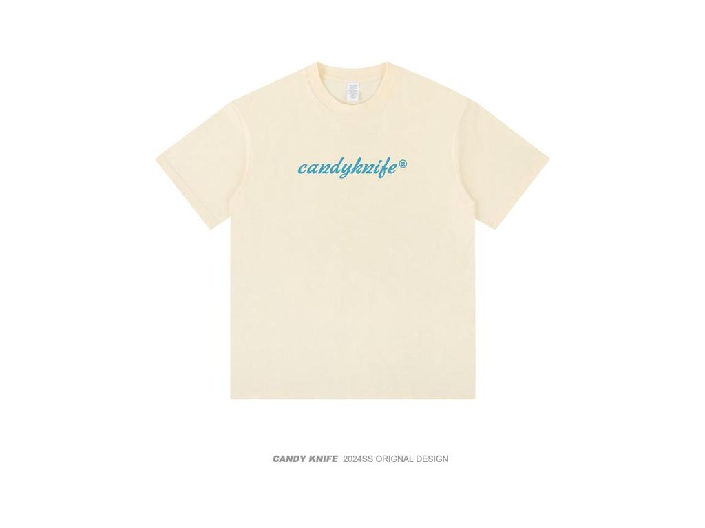 Trendy Unisex Simple Print Cotton T-Shirt - Short Sleeve Summer Style