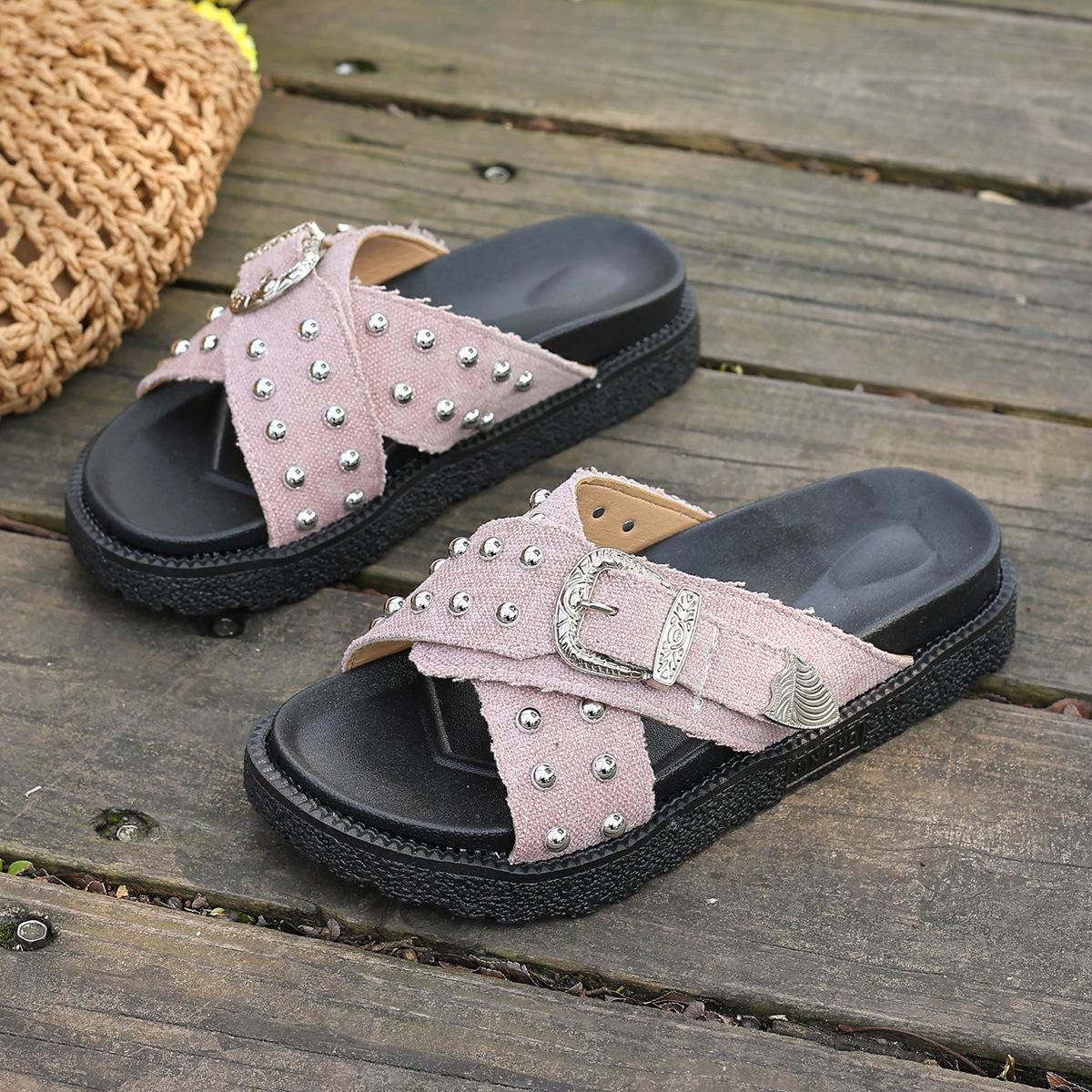 

Summer new cross platform fashion fish mouth European and American large size beach sandals women 43