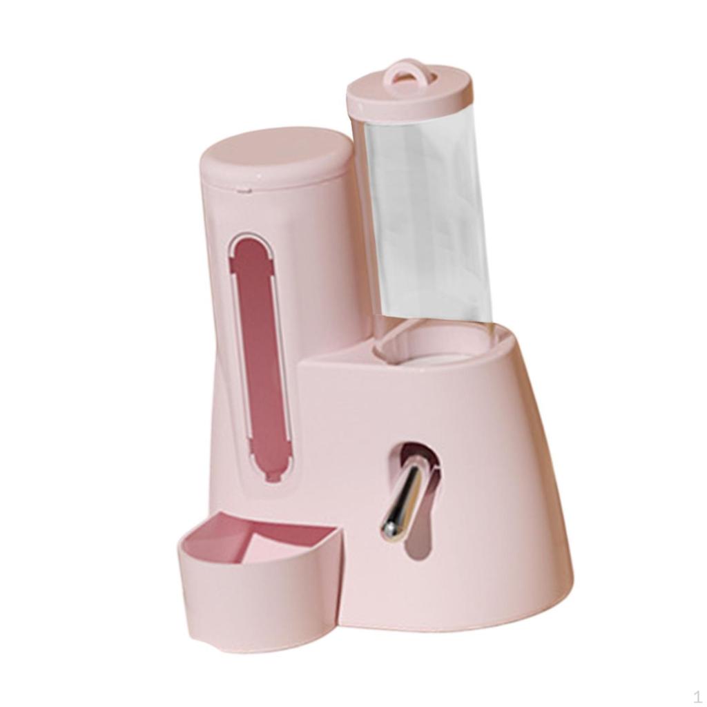 Automatic Hamster Feeder Auto Dispenser Water Bottle Versatile Clear Feeding Bowl for