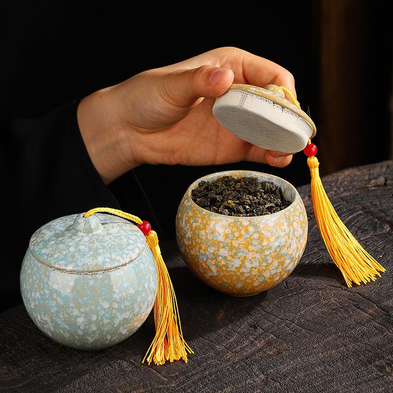 Program Gift Universal Ceramic Kiln-Change Tea Canister for Gifting