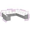 11 Piece Garden Sofa Set with Cushions Light Grey Poly Rattan
