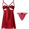 Damen Sexy Unterwäsche Spitze Nachthemd Set Mit Großer Schleife