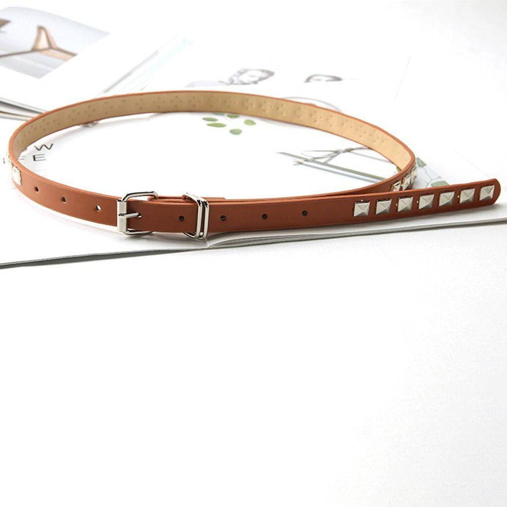 Metal Buckle Dresses Decoration For Men Women Waistband PU Leather Waist Strap Rivet Waist Belts