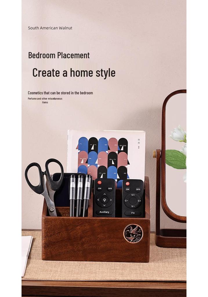 Large Walnut Remote Control Storage Rack for Study/Living Room