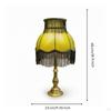 Lamp with Retro Fabric Shade, Elegant Fringe
